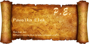 Pavelka Elek névjegykártya